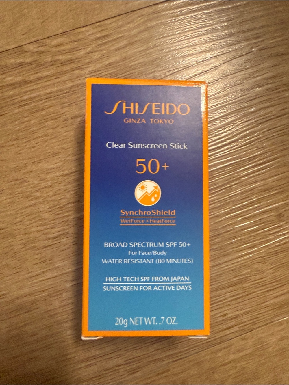 Shiseido Clear Sunscreen Stick SPF 50+ — Blue and Orange